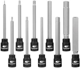 Narwhal 313051594528 Extra Long Allen Wrench Hex Bit Socket Set 10 Pack - 6 Inch In 3/8 D