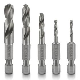 11402a Neiko Stubby Drill Bit Set For Metal 5 Piece 1/4 Inch Quick