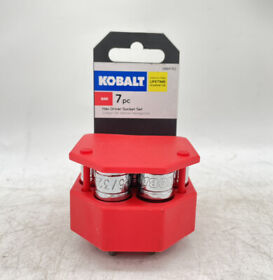 81721 New Kobalt 7 Pc Standard Sae 3/8inch Hex Driver Socket Set Lifetime Guarantee