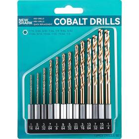 Ymx0037 Newshark Impact Hex Shank Drill Bit Set 13 Pcs 1/16 Inch -1/4 M35 Cobalt Sae-13pcs