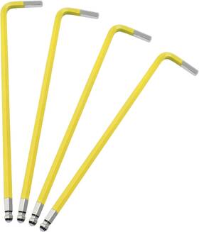 Nobrand 317671555174 4 Pcs 4mm Ball End Hex Key Wrench L Shaped Long Arm Allen S2 Steel