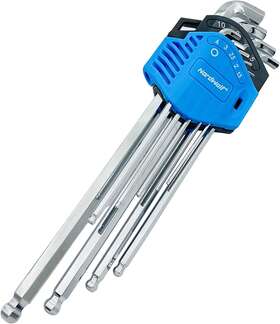 Nw-22012 Nordwolf 9-piece Metric Ball End Stubby Allen Wrench Set Long Arm S2 Steel Hex L-keys