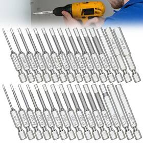 Nsioutlet 655887912962 30x Impact Hex Head Allen Wrench Drill Bit Set 1/4 Inch Shank Metric Sae Magnetic Tip