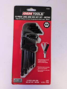Oemtools 076812242884 24288 13-piece Metric Hex Key Set Allen Ball Point