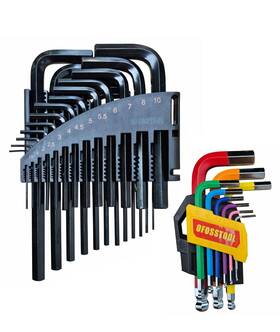 Ofosstool 639395668573 Set Of 34 Pieces 25pcs Allen Wrench With Sae/metric Sizes Hex Keys 9p