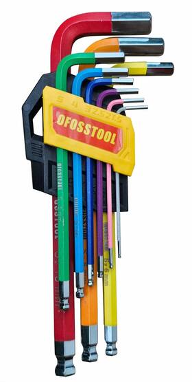 Ofosstool 639395668580 Hex Key Set 9pcs Long Arm Allen Wrench Ball End Metric 1