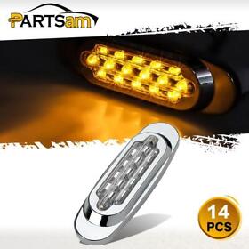 59559o32572u7q8x Oval 14x 16 Led 12v Clearance Marker Lights Fit For Universal Any Vehic