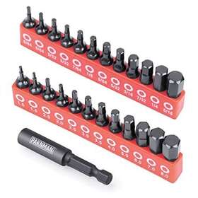 Paknman 793481246509 25-piece Hex Head Allen Wrench Drill Bit Set 1/4 Inch Magnetic Extension M