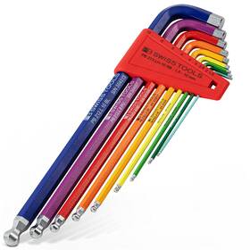 212lh-10rbcn Pb Swiss Tools Rainbow Wrench Set Of 9 Made Lifetime Warranty 10mm Hex