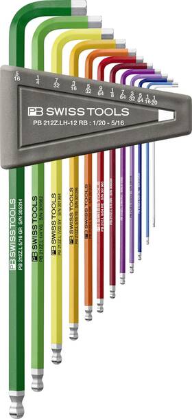 212z.lh-12 Pb Swiss Tools Allen Key Set Rb 100% Made 12-piece Long Hex