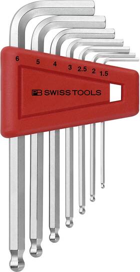 Pb Swiss Tools 610733010394 Ball Point Hex Key Set Chrome-plated With Sizes 1.5-6mm