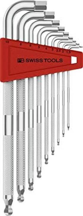 Pb Swiss Tools 610733292110 - Safety Hex Key L-wrenches With Ball Point Set In A Practica