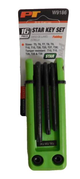 W9186 Performance Tool 039564011573 Star Key Set-16 Piece