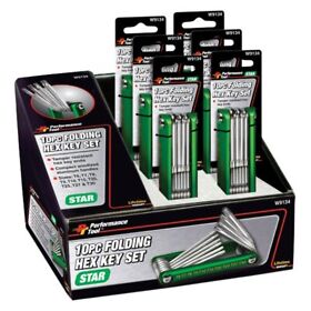 W9134 Performance Tool 10-piece T6 To T30 Folding Tamper Resistant Torx Keys