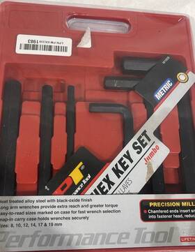 Pmek3391983 Performance Tool 6 Piece Jumbo Hex Key Metric Set Black