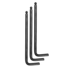 Peroup 609044788976 3pcs 6mm Ball End Hex Key Wrench L Shaped Long Arm Cr-v For Repair Black