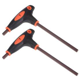 Peroup 619668188847 2pcs 7mm Hex Key T-handle Dual End Wrench For Repair Spanner Metric S2 Steel