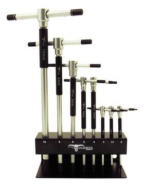Pp3315 Pit Posse 8pc Metric T-handle Hex Allen Key Wrench Tool Set - 3-way Rotating Spinning S