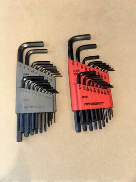 Pittsburgh 193175333735 Allen Wrench Sae And Metric Long Reach Hex Key 2 Sets 36 Wrenches