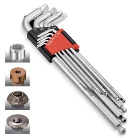 240096 Powerbuilt 9 Piece Zeon Sae Hex Key Wrench Set For Damaged Fasteners -