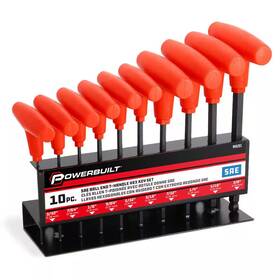 Powerbuilt 313054637680 10-piece Sae T-handle Hex Key Wrench Set