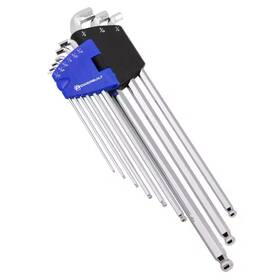 Powerbuilt 445036258224 9-piece Sae Stubby Long Arm Hex Key Wrench Set