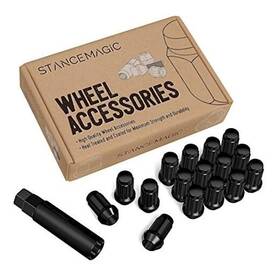 8542043707 Precision European Motorwerks 16pcs Black Spline Atv Lug Nuts - 3/8x24 Thread Size 1.4 Inch Length