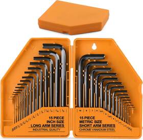 Products 313106596507 30pc Imperial And Metric Hex Allen Key Wrench Folding Set With Small Large
