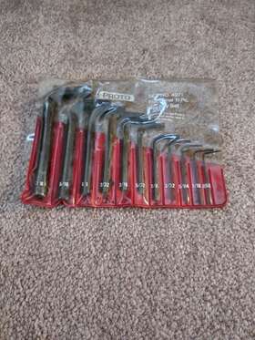 4971 Proto Vintage Tools Set Hex Key Allen Wrench 11pc 3/8 -.050 Nice