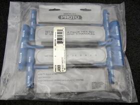 J4969 Proto Vintage Nos 6pc Metric T-handle Hex Key Set Made In Usa