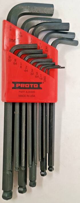 Noj4995 Proto 13 Pc Carbon Steel Sae Hex Key Set Ball End
