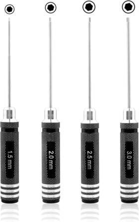 Proxxi 445044289234 4 Pieces Hex Screw Driver Set 1.5mm 2.0mm 2.5mm 3.0mm Allen Wrench Keys Screwdri