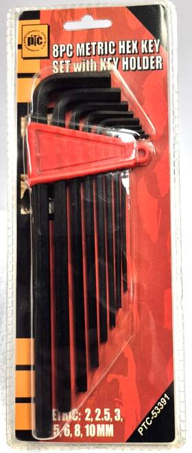 53391 Ptc 8 Pc. Hex Key Wrench Set Metric With Holder Type