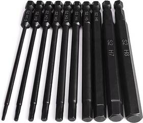Ptslkhn 313032963947 Hex Head Allen Wrench Drill Bit Set 10pc Metric Upgraded 1/4 Inch Quick Release