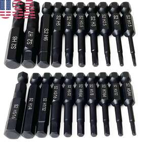 Ptslkhn 445039460457 Hex Head Allen Wrench Drill Bit Set 10pc Metric And Sae