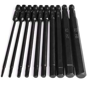 Ptslkhn 602309890063 Hex Head Allen Wrench Drill Bit Set 10pc Metric Upgraded 1/4 Inch Quick Release
