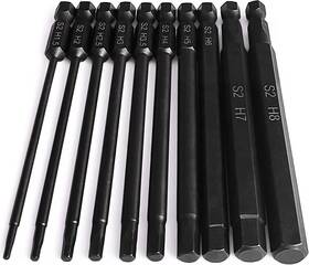 Ptslkhn 726084381797 100mm Extended Allen Wrench Drill Bit Set 10pc Metric Hex Impact Driver