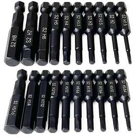 Ptslkhn 738626387921 Hex Head Allen Wrench Drill Bit Set 10pc Metric And Sae Upgra