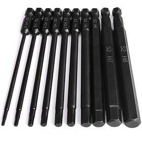 Ptslkhn-10sae Ptslkhn Hex Head Allen Wrench Drill Bit Set 10pc Metric Upgraded 1/4 Inch