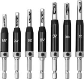 Wd1880 Qwork Vix Bits Self Centering Clic Change Door Hinge Drill Bit Set Black