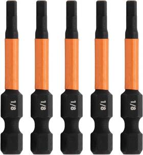 Railer 810055682133 Hex 1/8 Inch Impact Driver Bit - Allen Wrench Drill Bits. 1/4