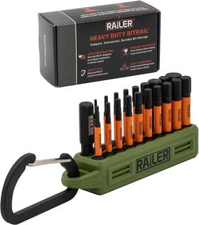 Railer 810055683864 Allen Wrench Hex Bit Set - 2 Inch Impact One Size Camo Green Bitrail