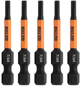 R2h764t-5 Railer Hex 7/64 Inch Impact Driver Bit - Allen Wrench Drill Bits. 0.109