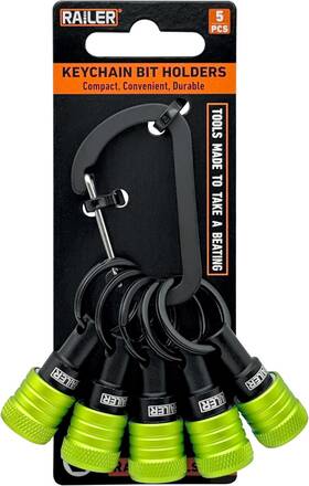 Rqcbh5-hg Railer Bit Holder Keychain 5pc - 1/4 Inch Hex Shank Holders Quick Release