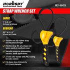 Ref68425 Horusdy Rubber Strap Wrench Set Adjustable Hand Held Lid Plumbing