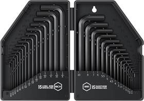 Reniteco 313113895860 30 Pcs Hex Head Key Allen Wrench Tool Set Organizer Kit Alloy Steel L S