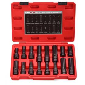 Se05-016 Rimkolo 16-piece Locking Lug Master Key Set Sae And Metric Wheel Lock Removal Kit Fo
