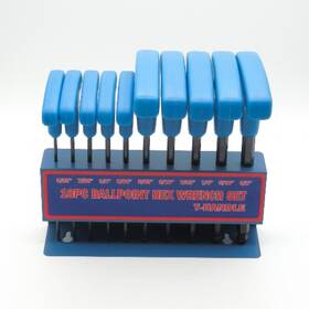 Wd3112 Rs Pro 10pc Long Arm T-handle Imperial Ballpoint Hex Wrench Set