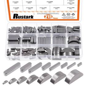 Rustark 705353274206 211pcs 2 Styles Metric Key Stock And Woodruff Assortment Kit Half Moon Semicir