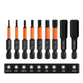 Gmd0581 Saipe 9pcs Hex Head Allen Wrench Drill Bit Set With Magnetic Tips 1/4ftft Shank